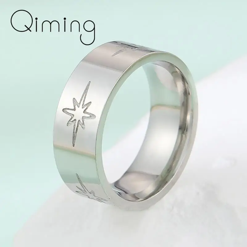 Stainless Steel Twinkle Star Rings For Women Minimalist Jewelry Band Finger Ring Bague Wedding Gift