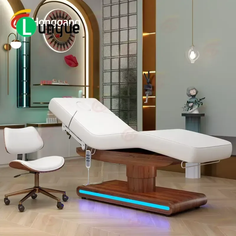 Electric Massage Bed Table Adjustable Memory Foam Mattress Facial Treatment King Furniture For Beauty Spa Clinic