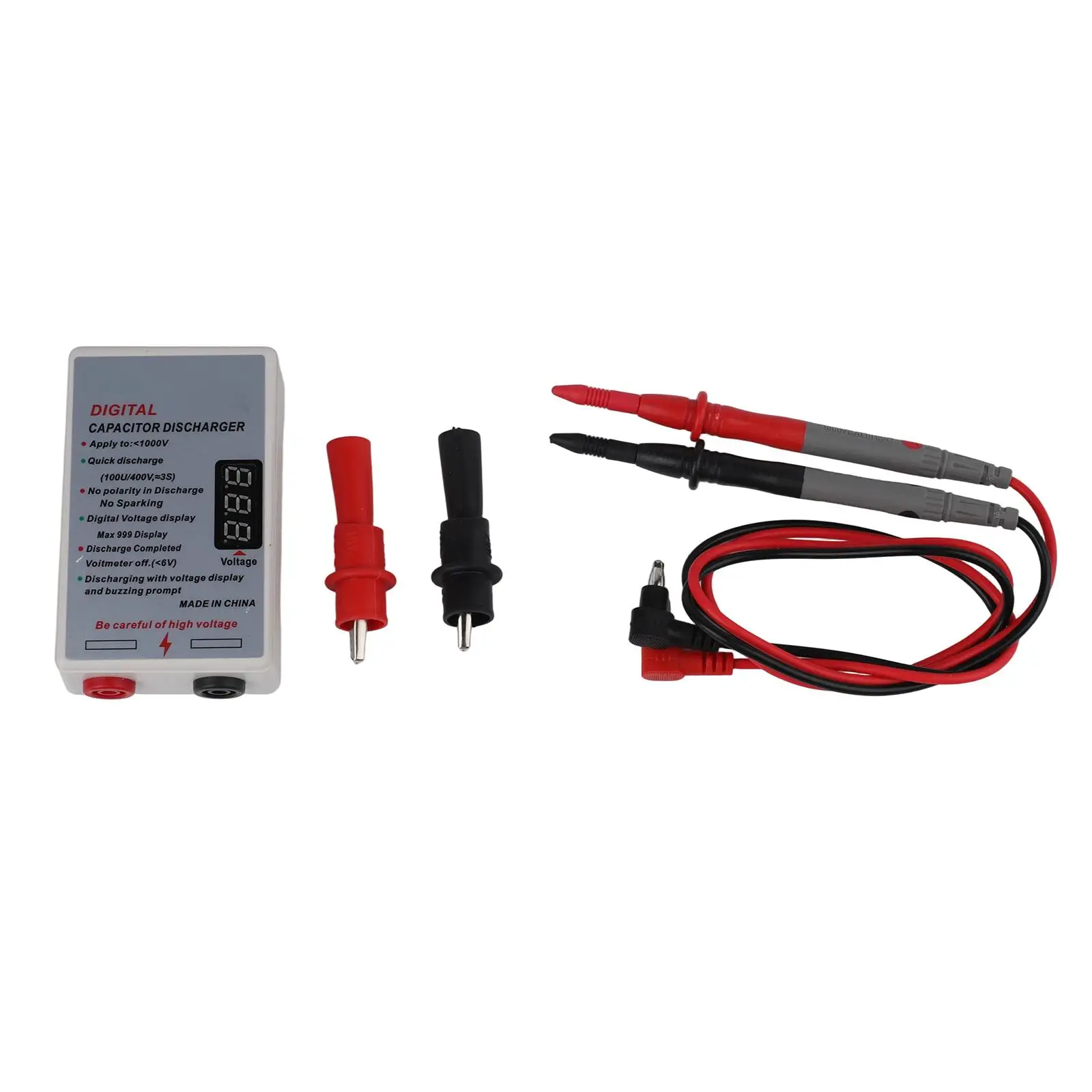 Digital Volt Meter Discharge Tool with 1000V Fast Discharge Pen for Electricians to Monitor and Discharge Capacitor Voltage