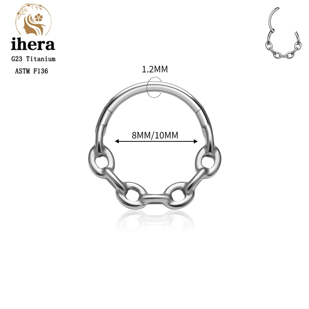 ASTM F136 Titanium Sunburst Nose Ring 16G Hinged Clicker Segment Daith Hoop Earring Cartilage Helix Septum Piercing Jewelry view 6