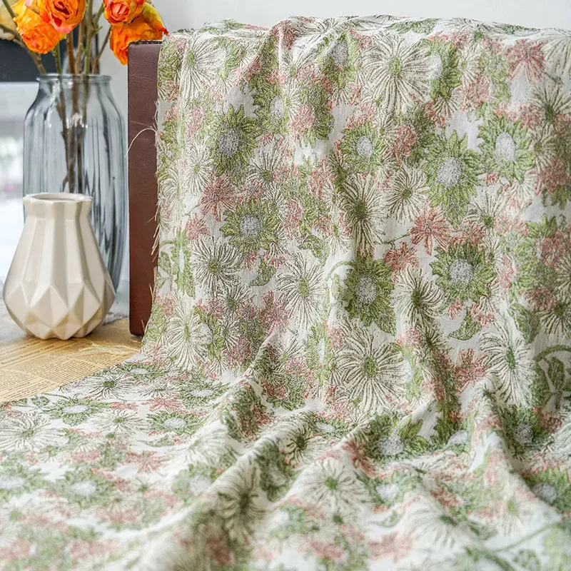 

Жаккардовая ткань, окрашенная маргариткой, 1 ярд, пальто своими руками, верхняя одежда, костюм, дизайнерская сумка, ткань для пэчворка