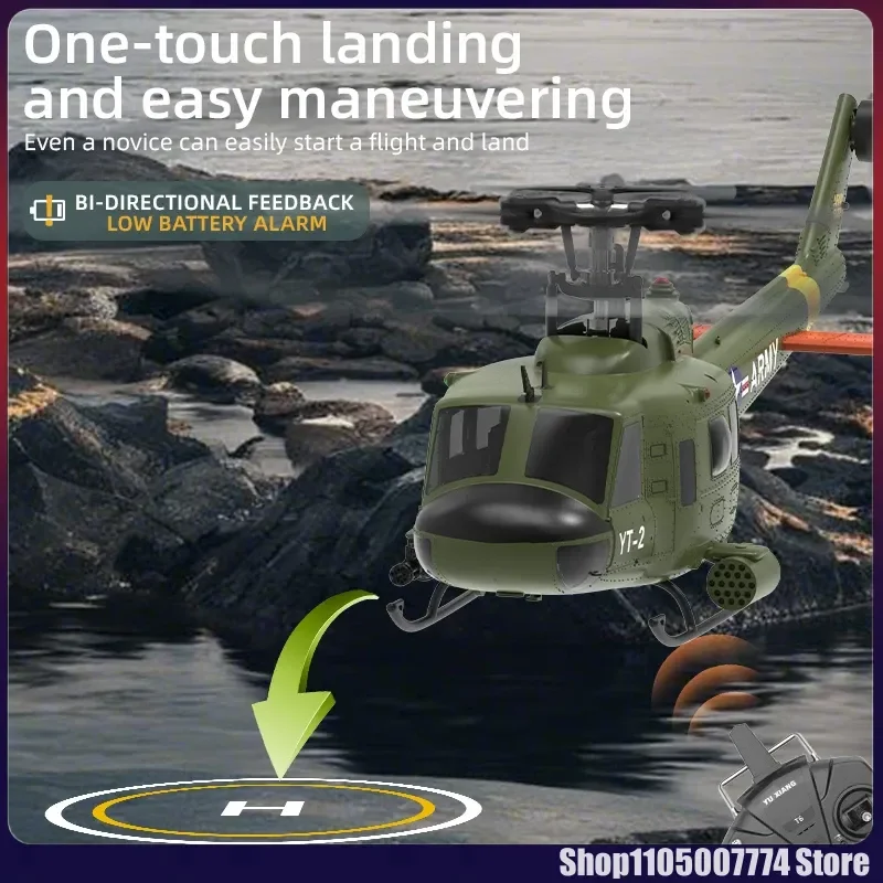 

Yuxiang F07 UH1D Huey Rc Helicopter 1/34 6-Channel RTF Dual Brushless Motor With Light Flow Positioning Rc Helicopter Model Toy