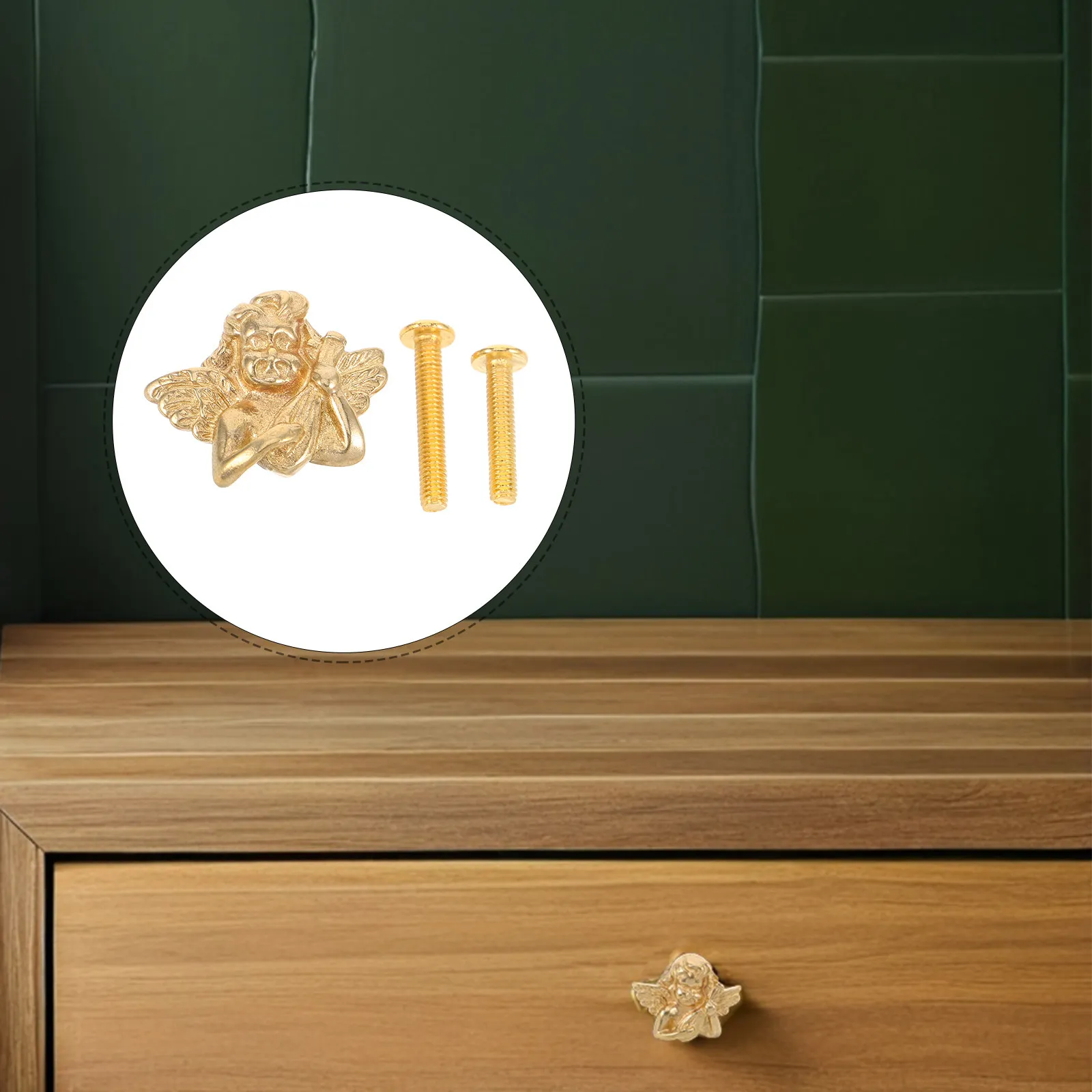 Metal Angel Drawer Pulls Brass Cabinet Door Handles Kitchen Drawer Knobs Dresser Hardware Vintage Boho Style Ergonomic Grip