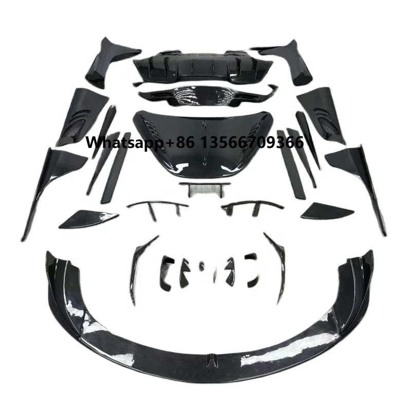 Top Style Carbon Fiber Bodykit For Mclaren 720s Upgrade top style carbon fiber front lip side skirt diffuser spoiler hood