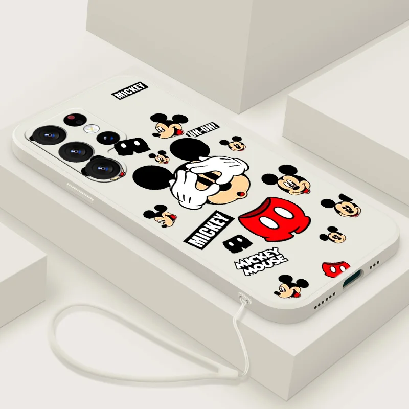 Disney The Mickey Mouse Family For Samsung S10e S20 S21 S22 S23 S24 Plus Lite Ultra FE 4G 5G Liquid Rope Silicone Phone Case