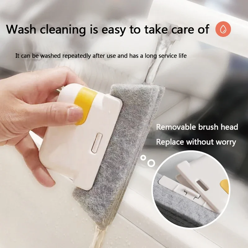 2-in-1 Groove Cleaning Tool Creative Window Groove Cleaning Cloth Window Cleaning Brush Windows Slot Cleaner Brush Groove Brush