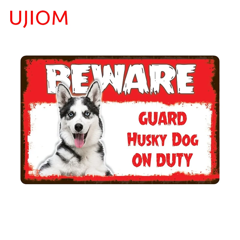 UJIOM Husky Dog Lovely Paw Warning Wall Sticker Delicate Attractive Windows Decal High Quality Beautiful For Living Room Decor