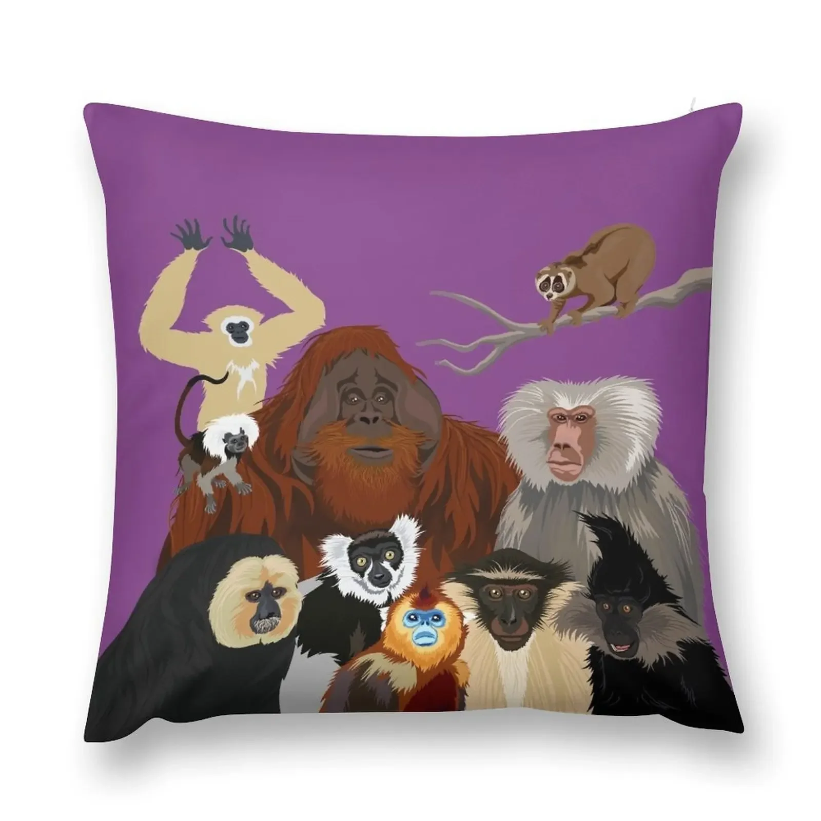 

I Am Thankful For Primates Throw Pillow Room decorating items Sofa Covers For Living Room Custom Cushion Photo pillow