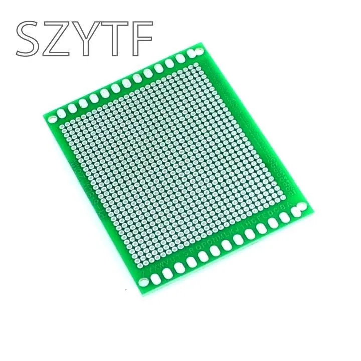 Placa PCB HASL con espaciado lateral, 6x8 CM, 1,6mm de espesor, 2,54 MM, 2,0 MM, 1,27 MM