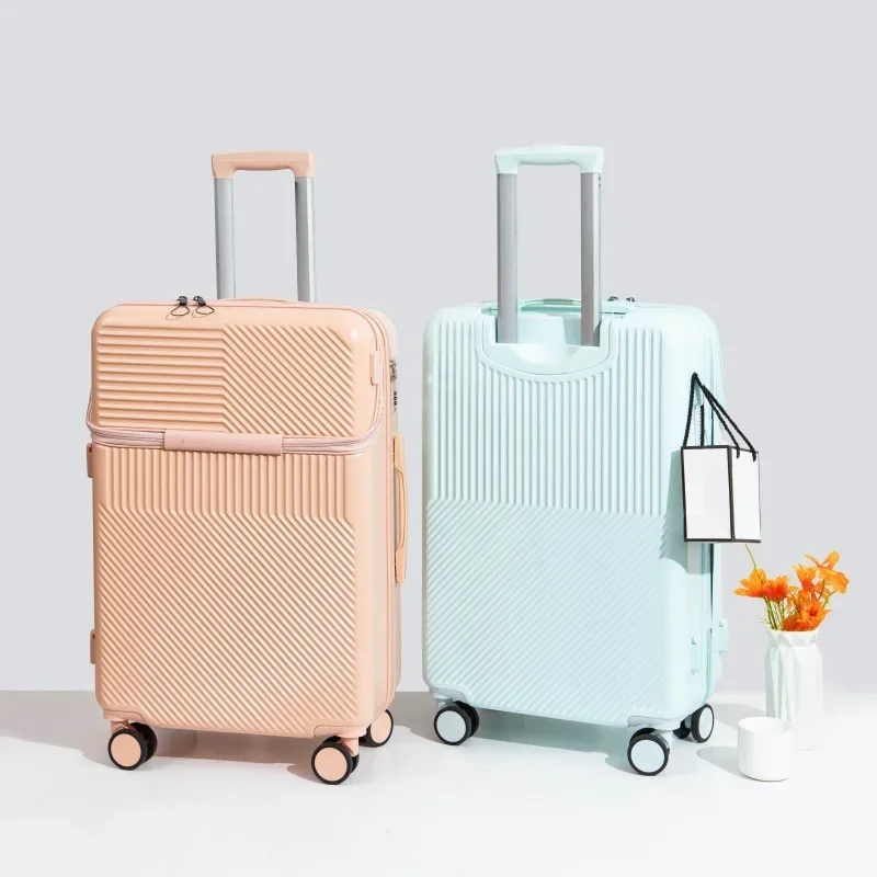 20/22 Boarding Box Travel Suitcase New Front Opening Trolley Case Large Capacity Trunk Multifunctional Student Rolling Luggage