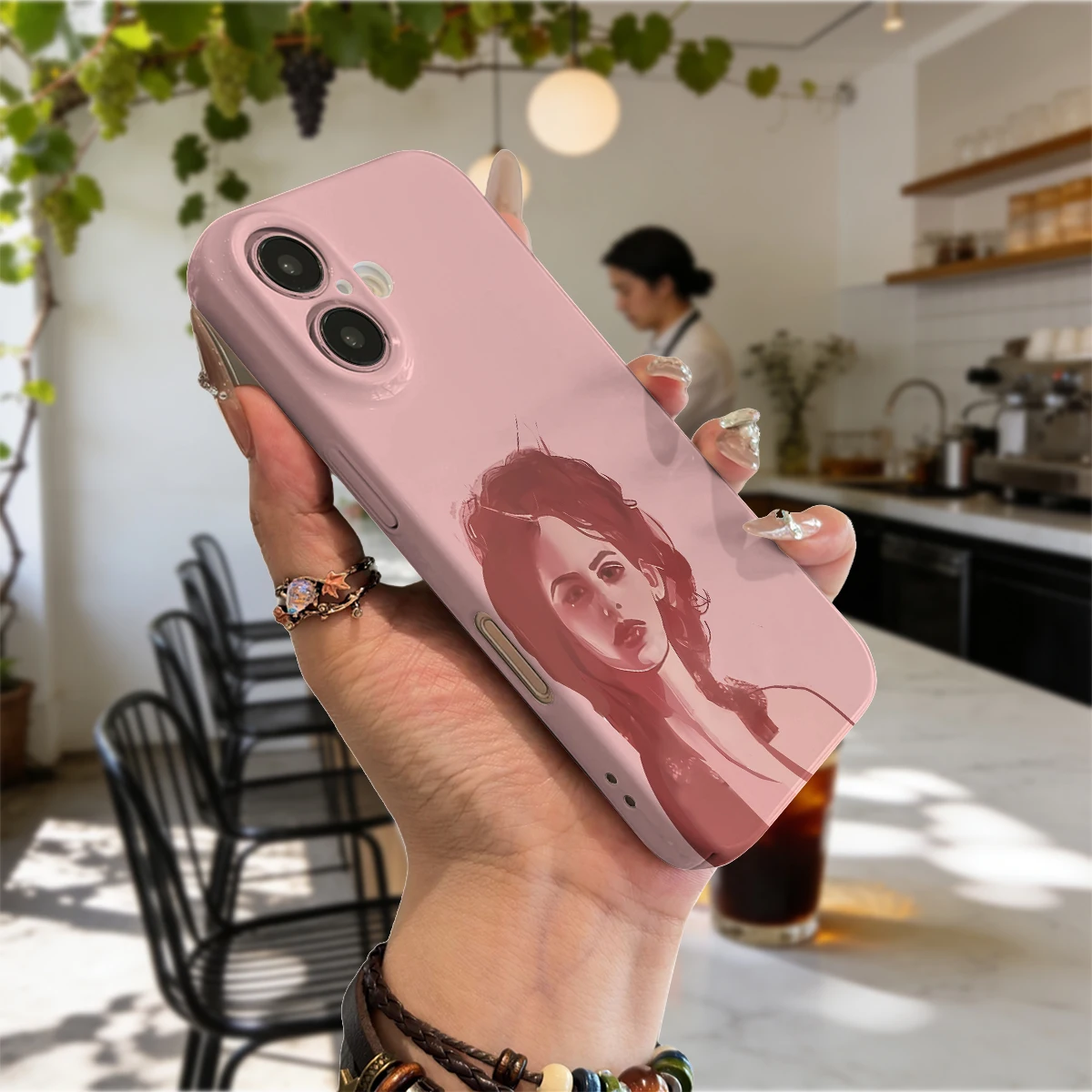 

Защитный чехол для телефона с эстетичным мультяшным изображением девушки, для моделей 17, 16, 15, 14, 13, 12, 11, с защитой от царапин