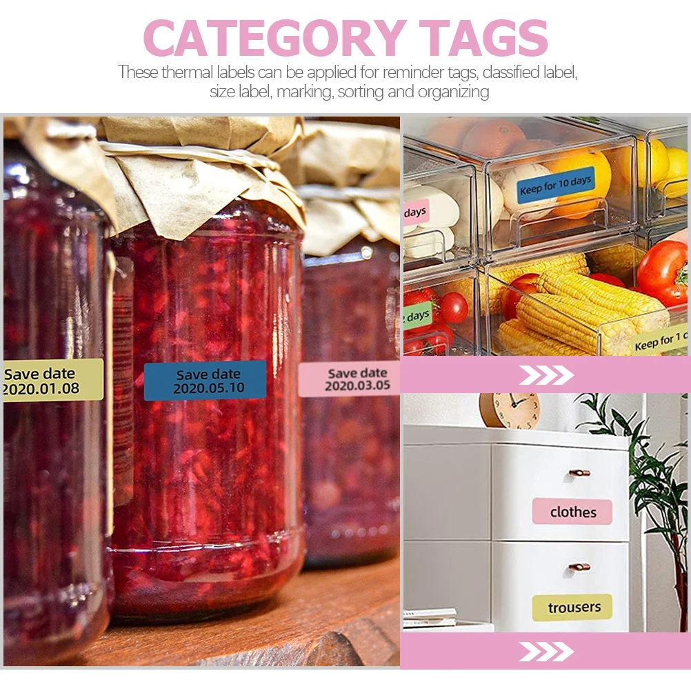 160Pcs Price Tag Paper Thermal Labels for Printer Self Adhesive Stickers for Thermal Label Printer Multi Purpose Use in Retail