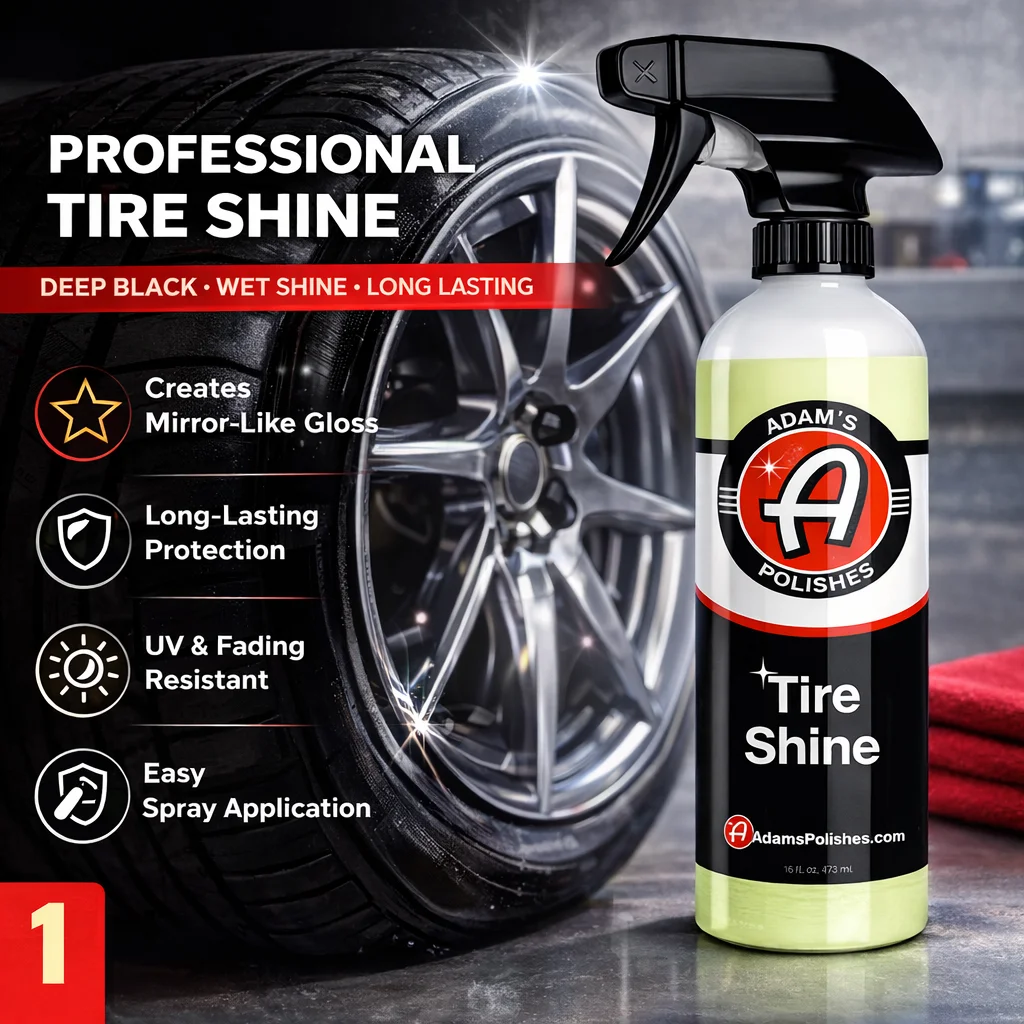 Tire Shine Spray 16 oz – High Gloss Tire Dressing, Long Lasting Wet Look, Non-Greasy Formula for Cars, Trucks & SUVs