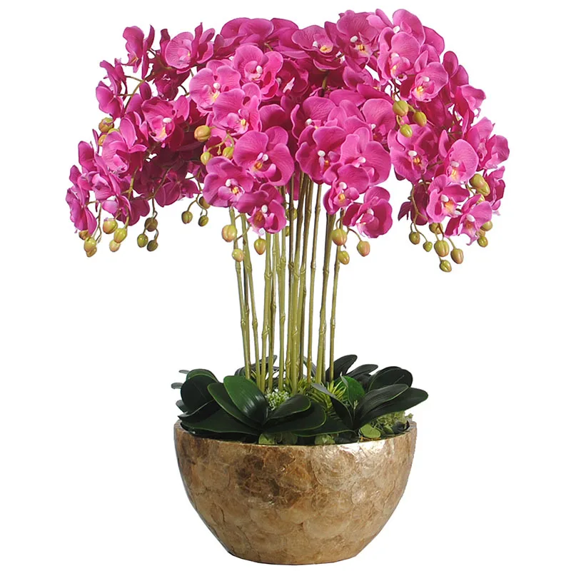 

Fake Flower Phalaenopsis Hotel Lobby Decoration Company Front Desk Living Room