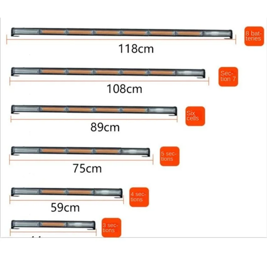 Luz de advertencia para coche y camión, luz estroboscópica larga Cob, reacondicionamiento de coche, techo de malla media, luz Led de advertencia, luz estroboscópica, indicador de carretera