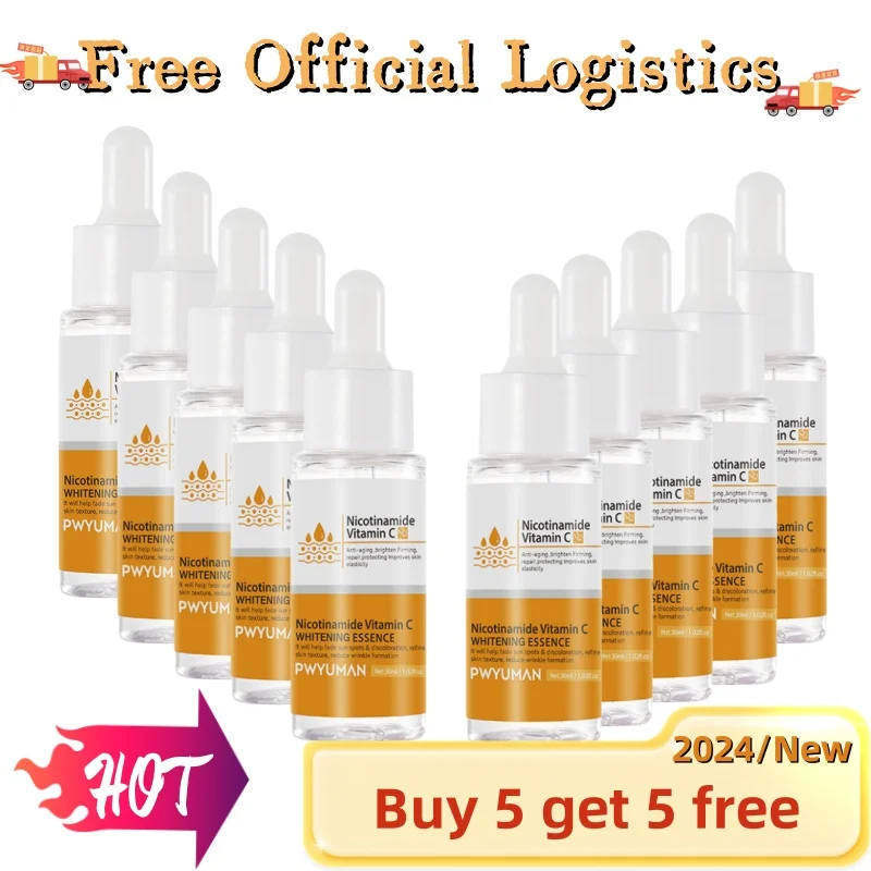 

10pcs Nicotinamide Whitening Freckles Serum Dark Spot Remover Vitamin C Lighten Melanin Blemish Moisturizer Brighten Face Skin