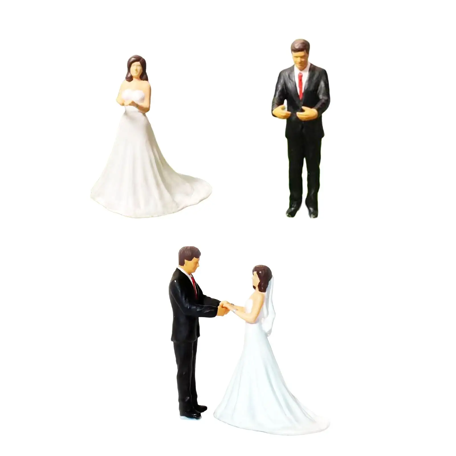 Bride and Groom Set 1/87 Resin Miniature Scene People for Miniature Scene