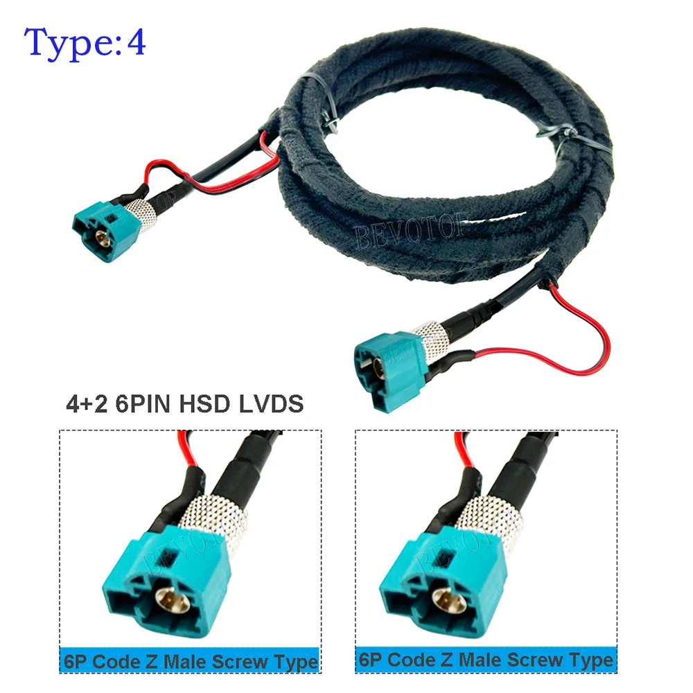 4+2 Pin HSD Cable Code Z 6 Pin HSD Z Male Plug to Z Male Plug Connector High Speed DataTransmission Harness Wire LVDS Cable