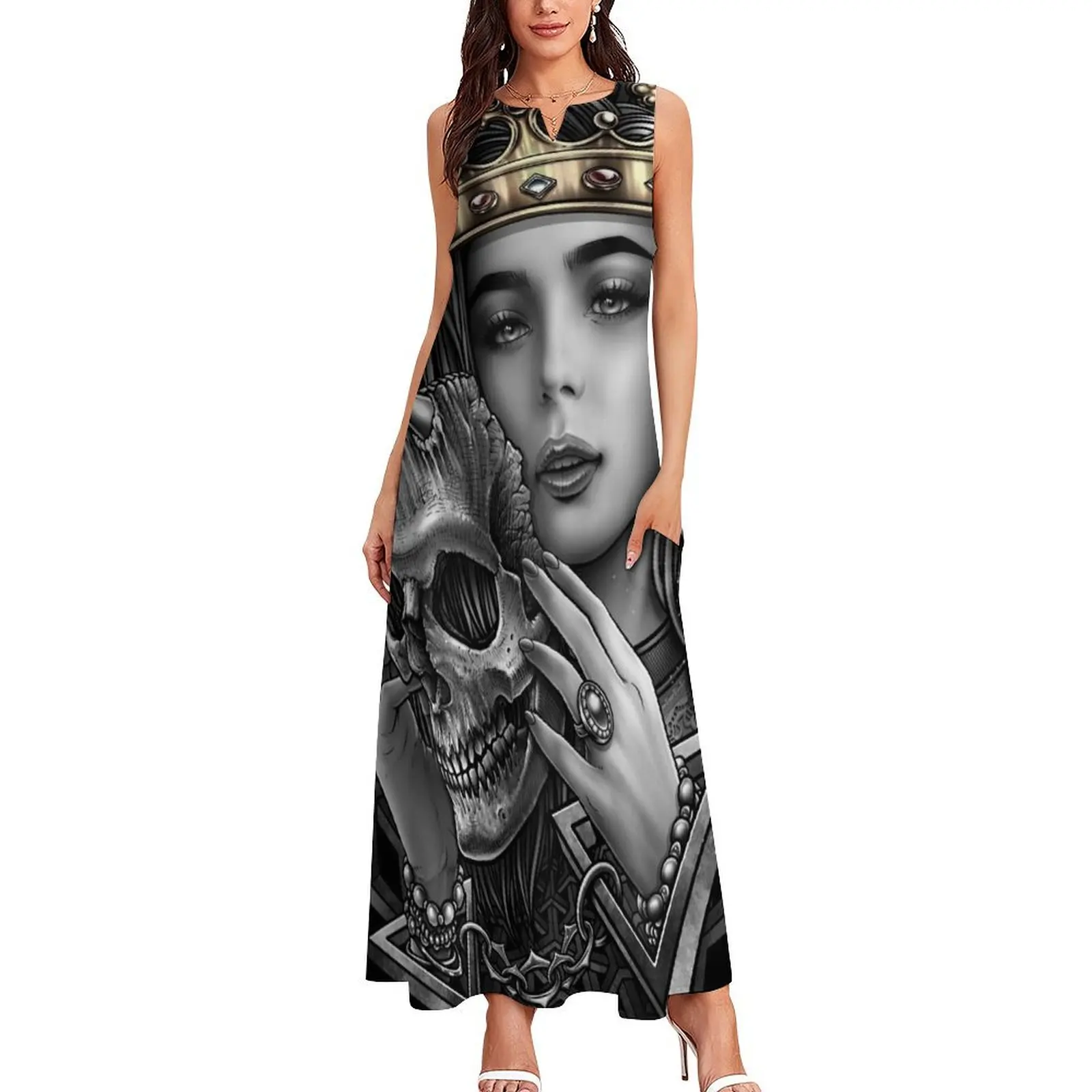 Royel pretty women of darkness and occult skull mask Long Dress evening dresses women women's fashion dresses