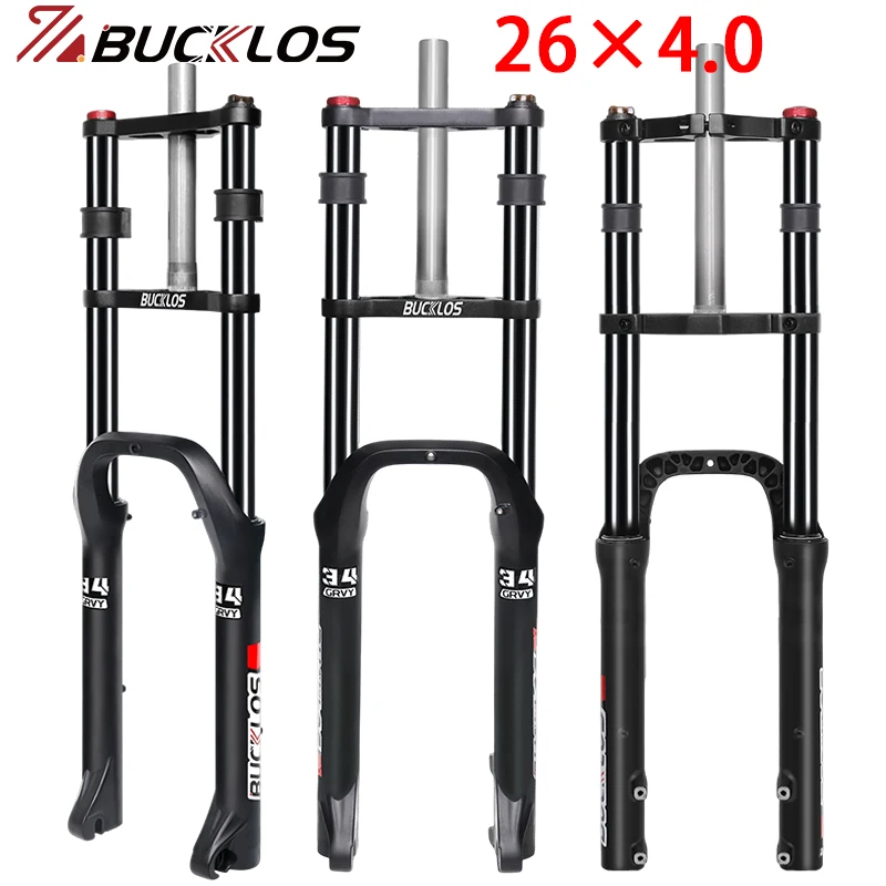 

BUCKLOS 26*4.0 Bike Fat Fork Electric Bicycle Suspension Fork Durable 4.0 Tire E-Bike Forks 9*135mm Snow Beach MTB Bike Forks