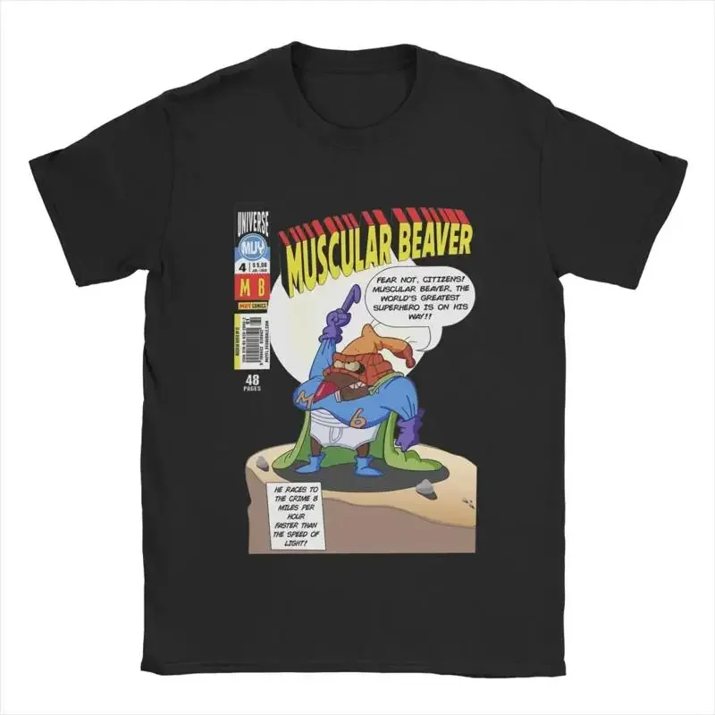 Vintage Muscular Angry Beavers T Shirt For Men Crewneck 100 Cotton