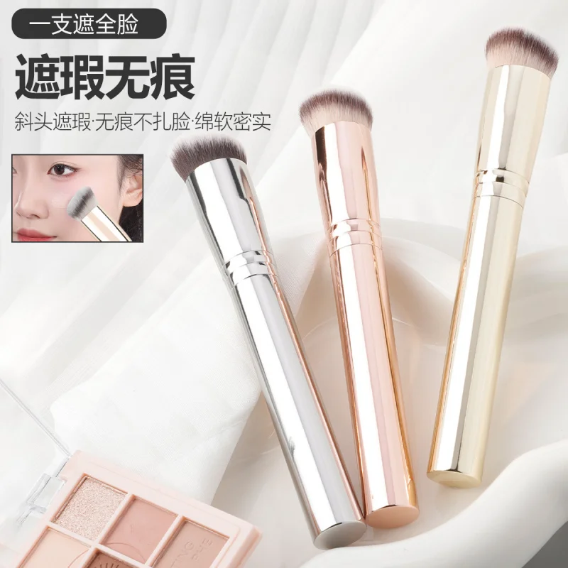 Nuevo cepillo corrector en ángulo de un solo tubo de aluminio, cerdas suaves, absorbente de polvo, ligero, sin costuras, 170 en stock, maquillaje B