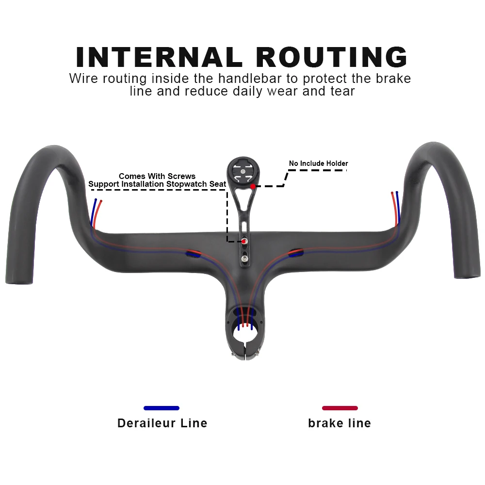 RXL SL Carbon Fiber Integrated Handlebar Road Handle Bar 28.6mm UD Matte Internal Wiring Bike Accessories  400/420/440mm