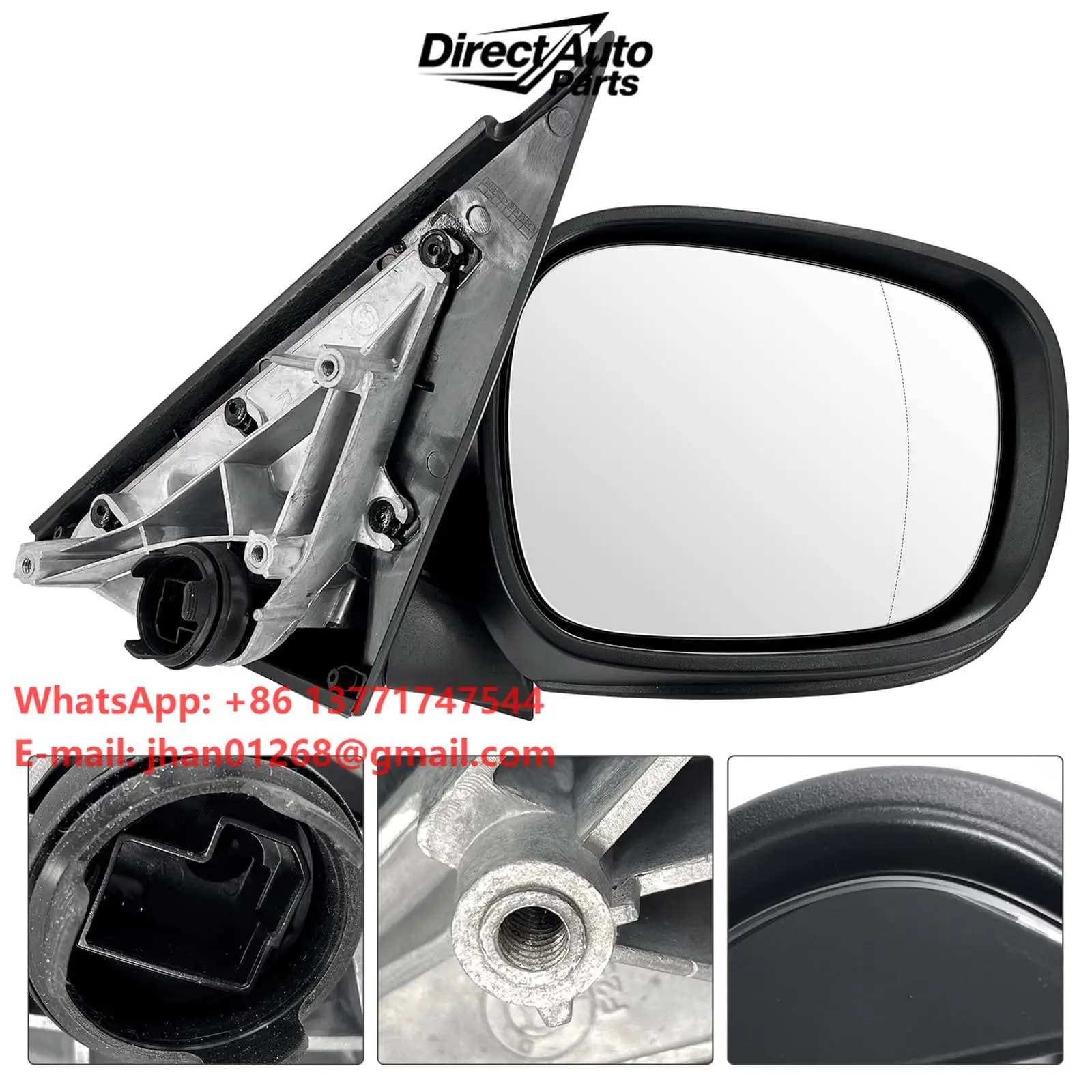 Side Mirror Replacement Fit for BM W X3 2010-2013 Rearview Mirror Side View Mirrors Assembly Anti-glare Lens, No Turn Light