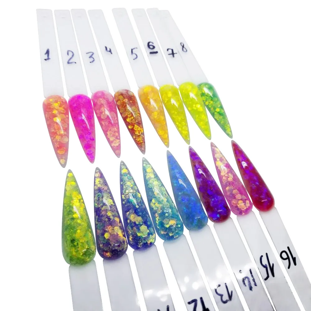 YTYIN, 1kg, polvo acrílico para decoración de uñas, mezcla de sirena, hexágono, lentejuelas brillantes gruesas para uñas, constructor extendido, escultura, esmalte de Gel Ma