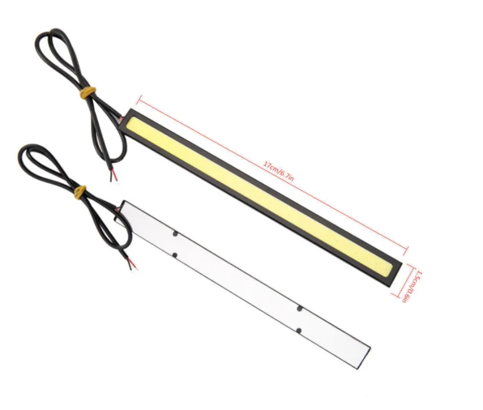 Car Daytime Running Light Car COB 10 LED Panel Light Strip Waterproof Light Bendable Auxiliary Headlight 12V