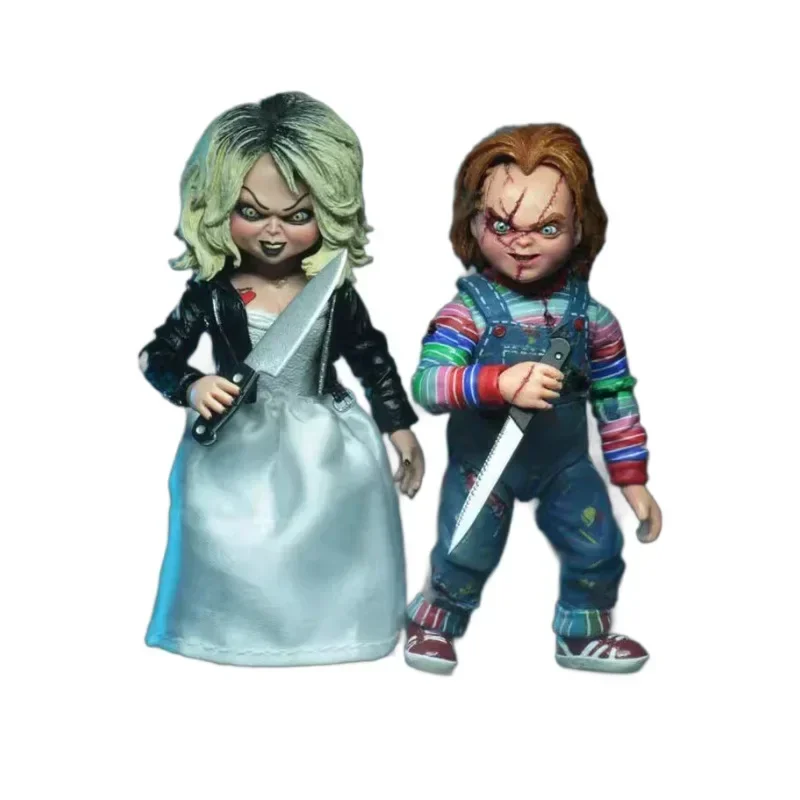 NECA Bride of Chucky Action Figures Ultimate Chucky & Tiffany Collectible Model Toy Dolls 4” Double Set Kids Halloween Gift