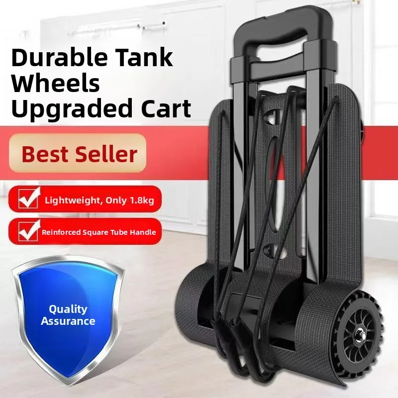 

Portable Aluminum Alloy Foldable Hand-Pulled Shopping Cart Outdoor Stall Vegetable Buying Goods Transport Lightweight Cart