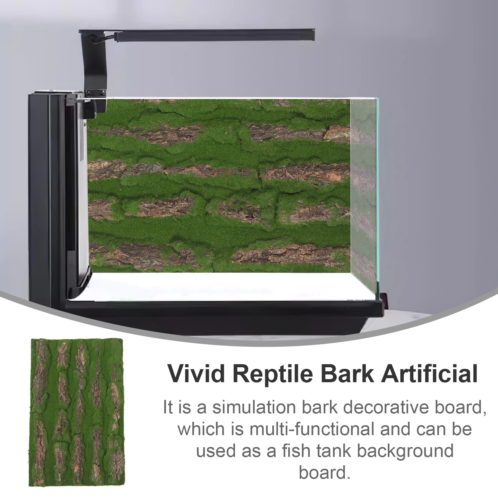 

Reptile Bark Decorative Board High Simulated Natural Look Aquarium Background Lifelike Reptile Decor Fish Tank Accessory