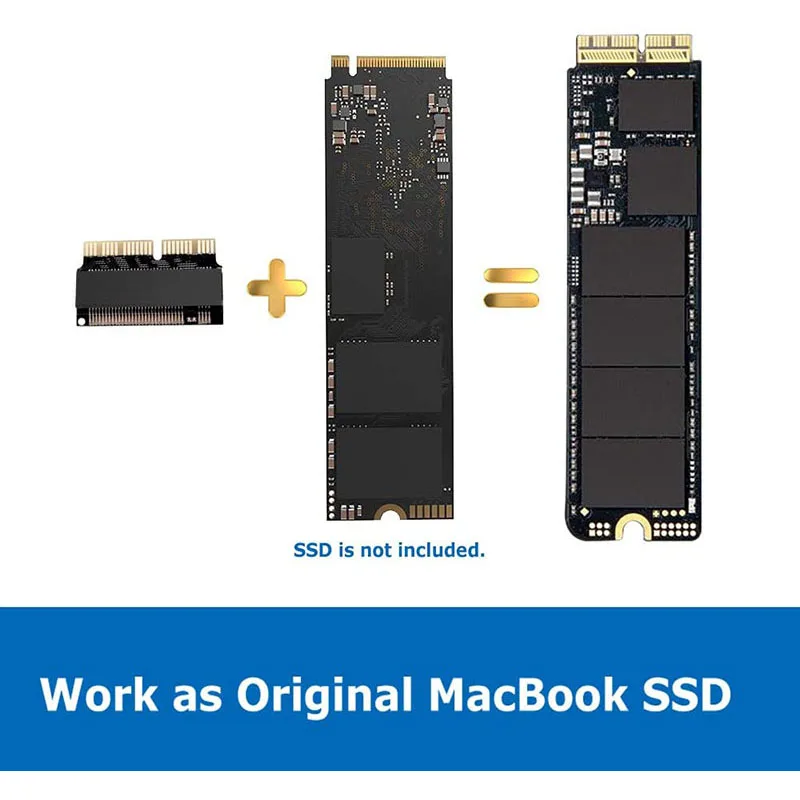 M.2 Adapter NVMe PCIe M2 NGFF Adapter To SSD For Upgrade Macbook Air 2013-2017 Mac Pro 2013 2014 2015 A1465 A1466 A1502 A1398