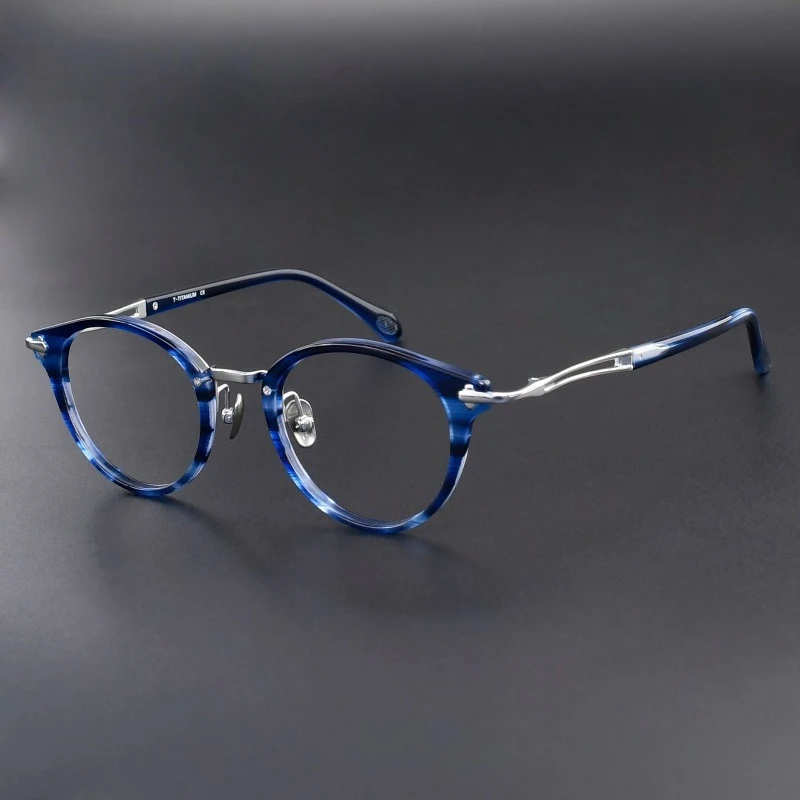 عالية الجودة خلات البيضاوي الرجعية وصفة طبية العلامة التجارية تصميم اليدوية إطار قصر النظر نظارات النساء التيتانيوم الرجال نظارات القراءة Gafas