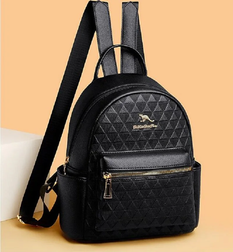 

New Arrival Fashion Luxury Diamond Lattice Backpack Women High Quality Leather Travel Small Backpacks Shoulder Bags School Bag