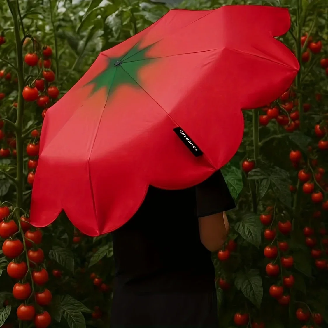 Funny Tomato Themed Umbrella Portable UV Protection Folding Umbrella Windproof Anti-UV For Women Girls & Outdoor Activities Gift