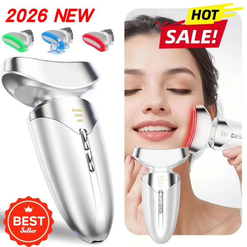 جهاز شد الجلد 3 في 1 مدلك الوجه LED العلاج الساخن البارد لمكافحة التجاعيد والترهل رفع الجلد في المنزل العناية بالرقبة #1