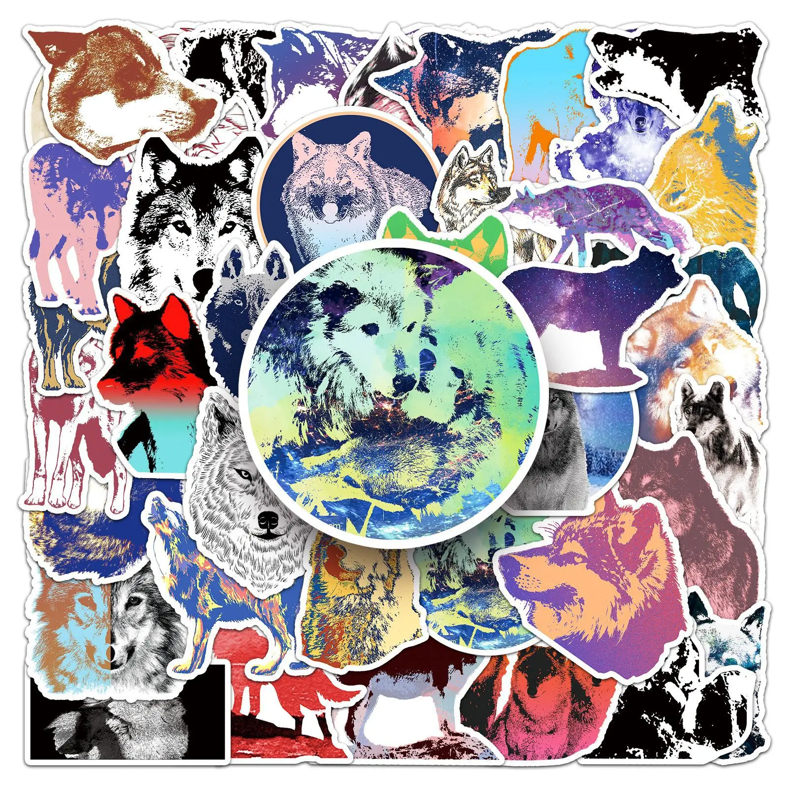 

10/50PCS Creative Wolf Wild Animal Waterproof Stickers DIY Decoration Notebook Mobile Suitcase Guitar Water Cup Graffiti Toys