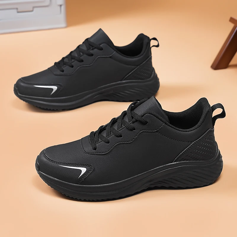 

2025 Male Leather Outdoor Casual Sneakers Shoes Breathable Walking Shoes Men Fashion Climbing Running Shoes British Style
