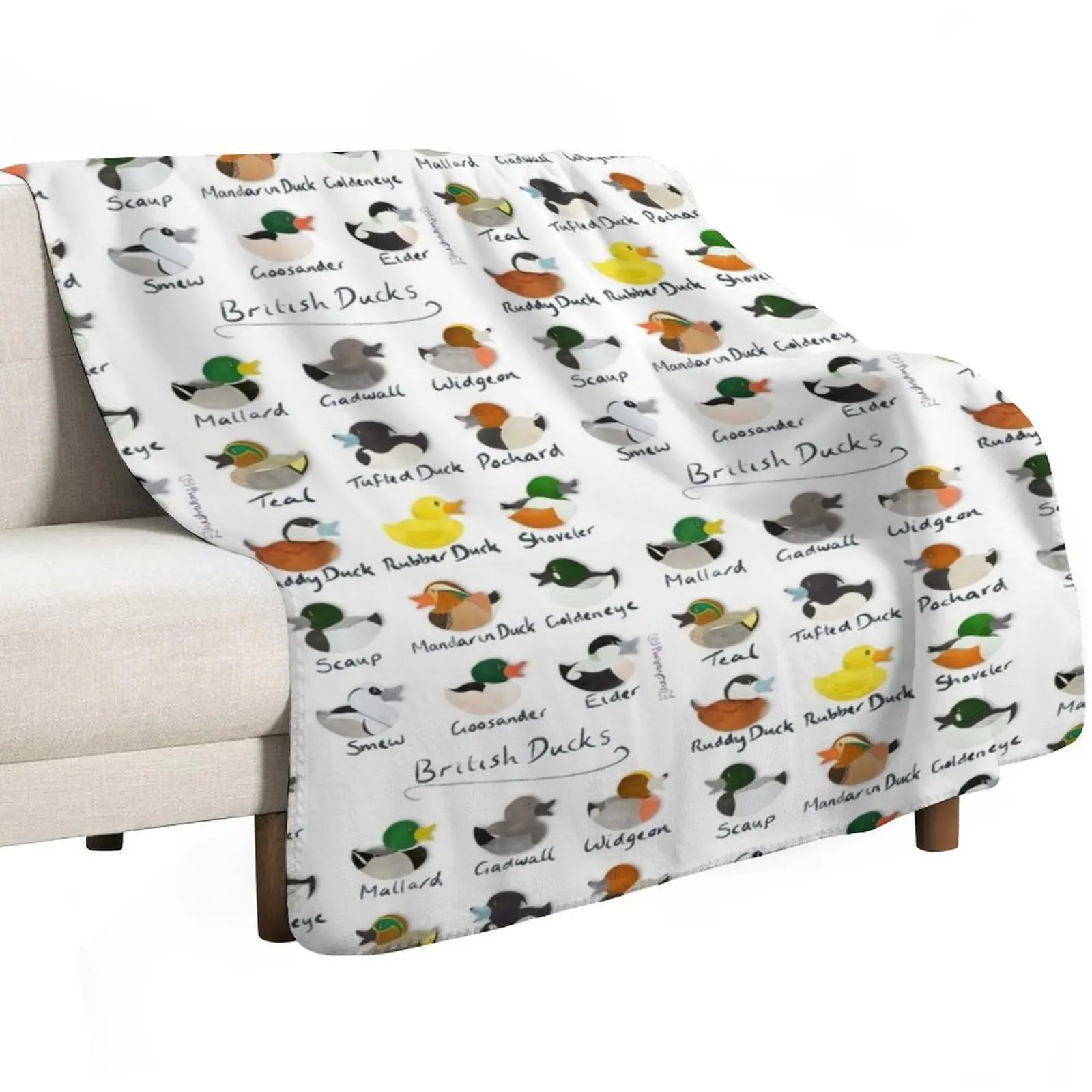 Guide to British Ducks Throw Blanket Portable Lightweight Blanket for Travel Camping