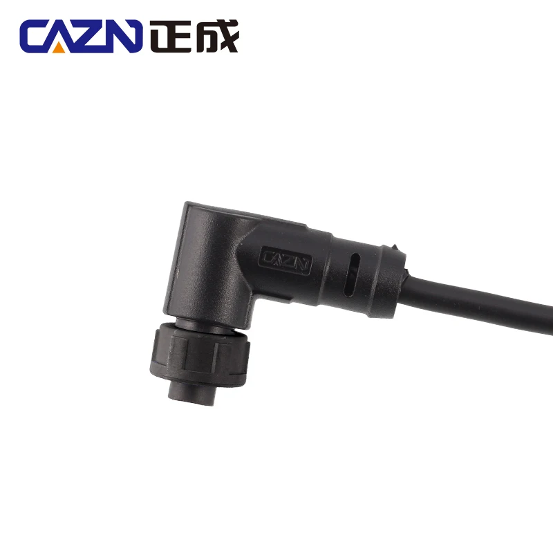 CAZN IP67 IP68 E7 Right Angled Female Overmolded Plug Bayonet 2-12 Pin 7/16