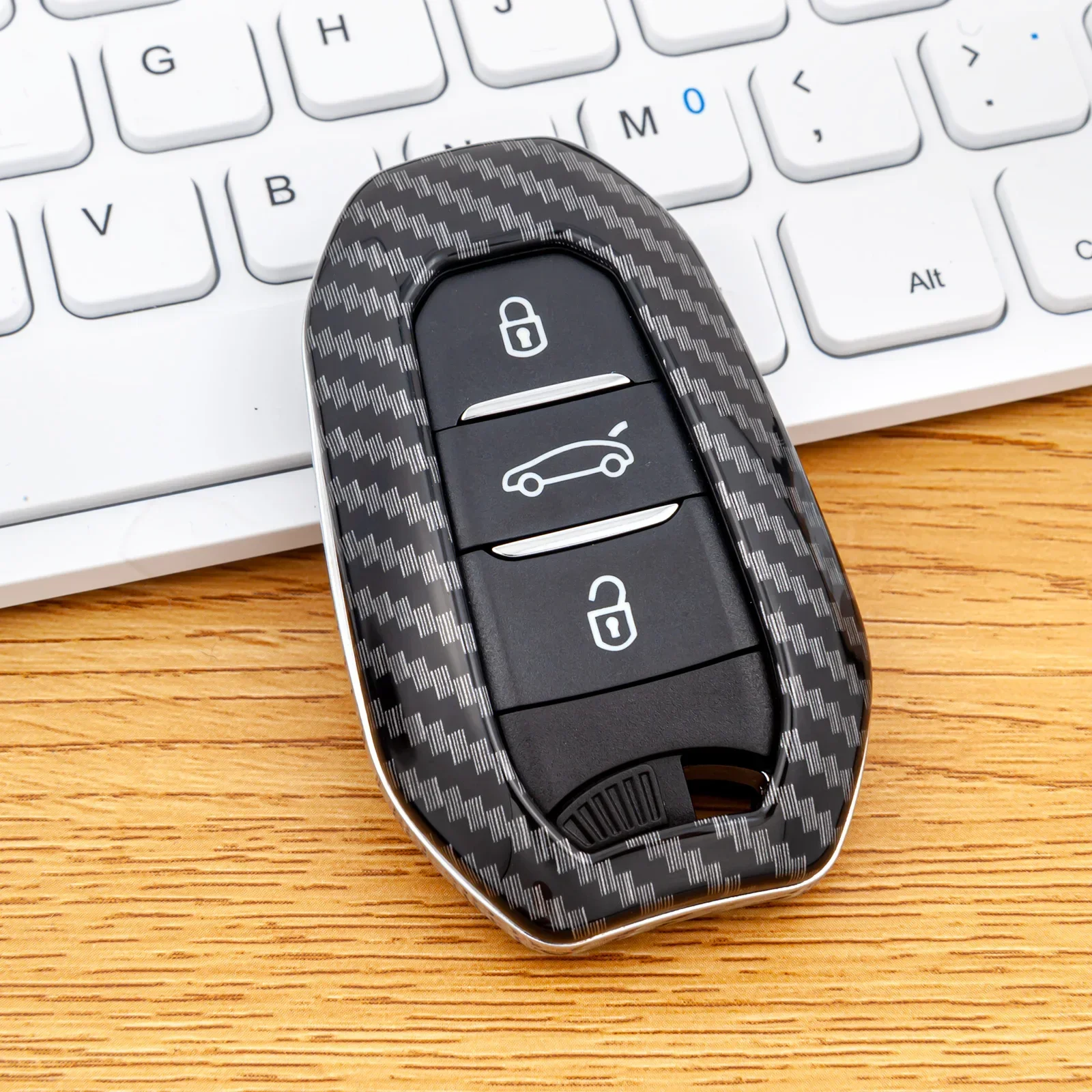 ABS Plastic Carbon Fiber Car Smart Key Case Cover For Peugeot 308 508 2008 3008 5008 Citroen C3 C5 Aircross C4 Picasso DS 3 5 7