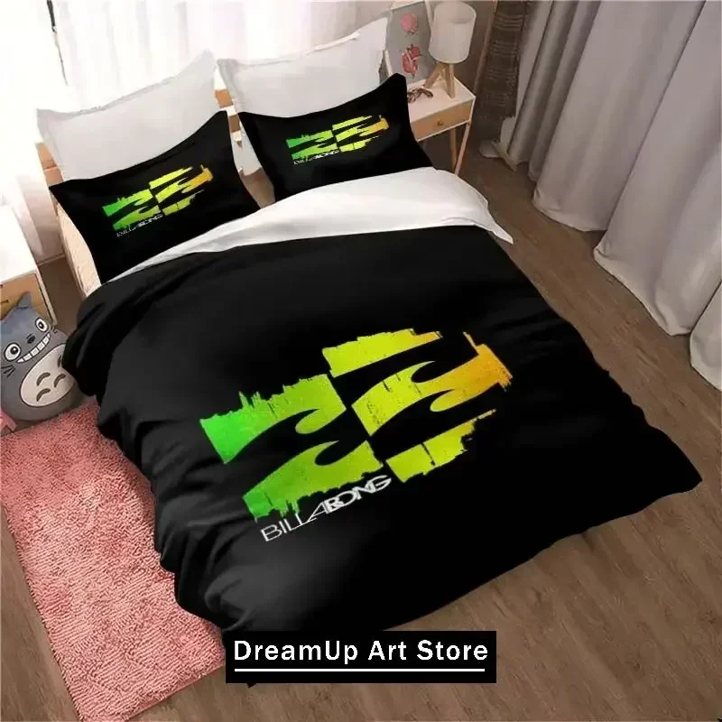 2026 3D Print Trendy B-Billabong Logo Bedding Set Boys Girls Twin Queen King Size Duvet Cover Pillowcase Bed Boys Adult Bedroom