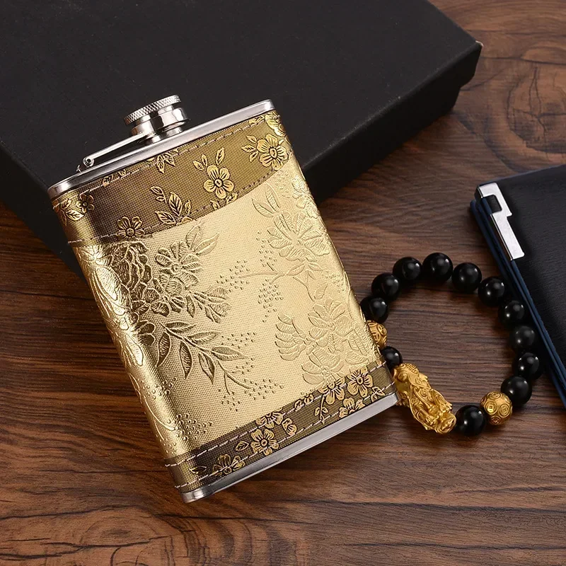 

8oz Stainless Steel Whisky Flask, Premium Portable Hip Flask for Travel & Outdoor, Elegant Flat Metal Liquor Bottle