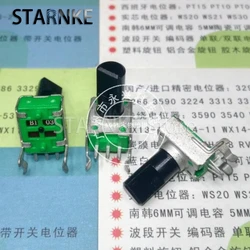 10PCS RV09 Type 0932 Green Single Potentiometer B10K B103 10K Ohm Horizontal 3Pin Half Shaft Length 12.5MM Adjustable Resistance