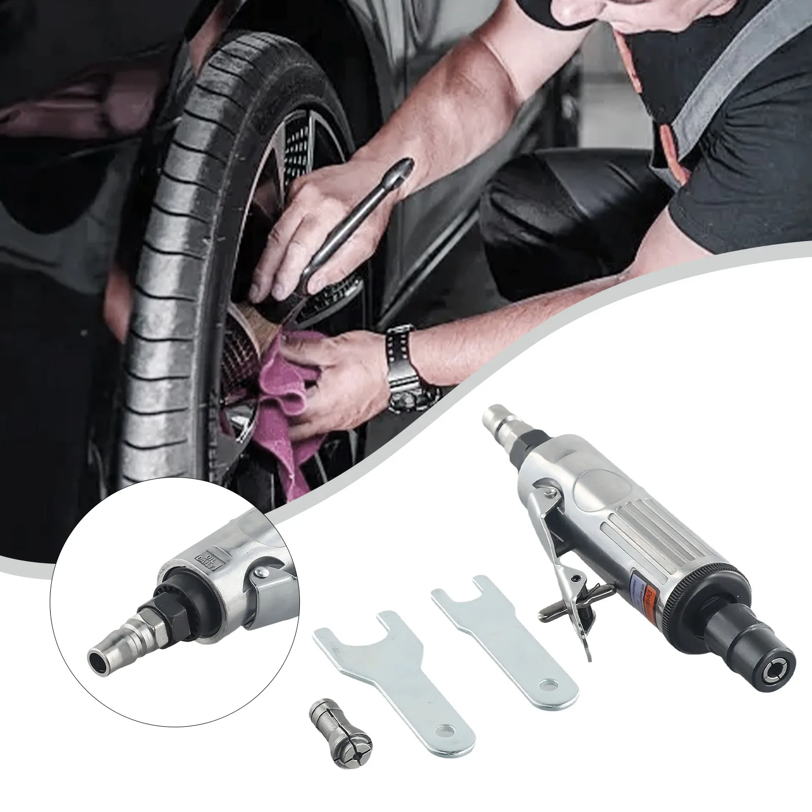 

Smooth and Powerful Air Die Grinder Quality Bearings for High Accuracy Comes with Spanner and Adapter for Easy Operation