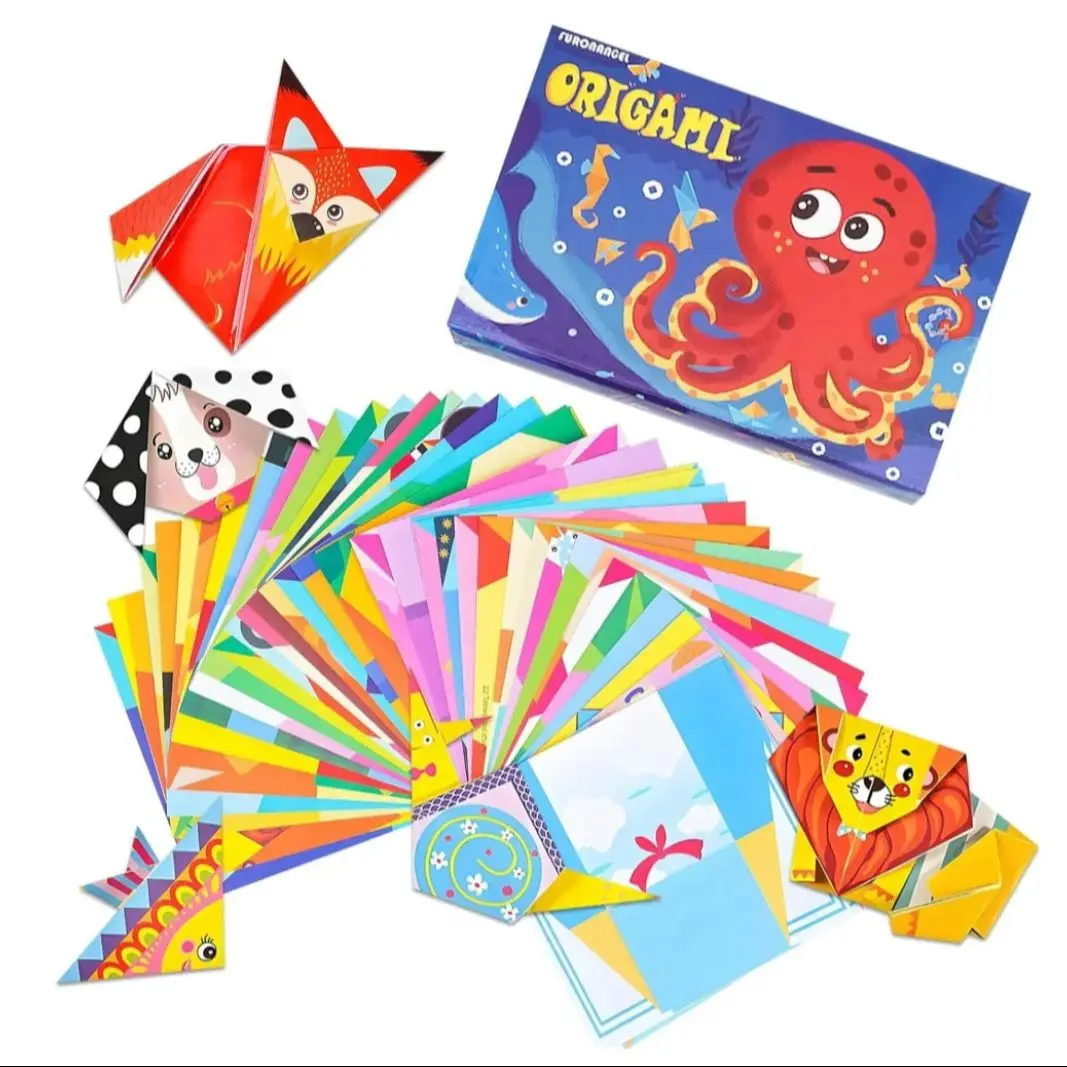 

Premium Kids Origami 152pcs Set with Colorful Printed Papers, Perfect for Educational Fun, Family Bonding & Birthday Gifti