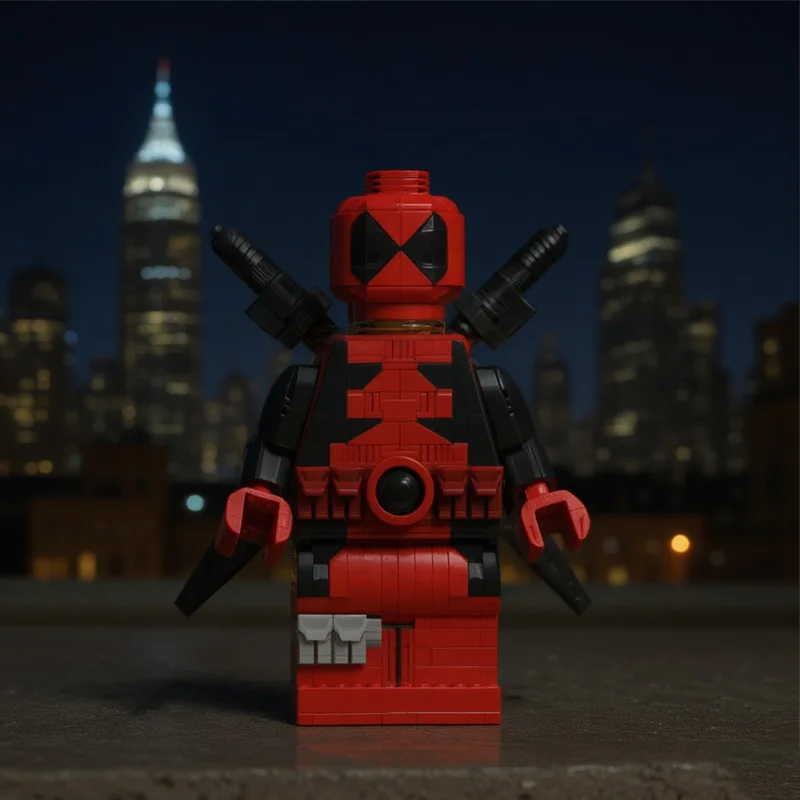 1045 PCS Brickheadz Style Up-Scaled Block Figurine (Red Mercenary Style) MOC Customize Modular Building DIY Toy Christmas Gift