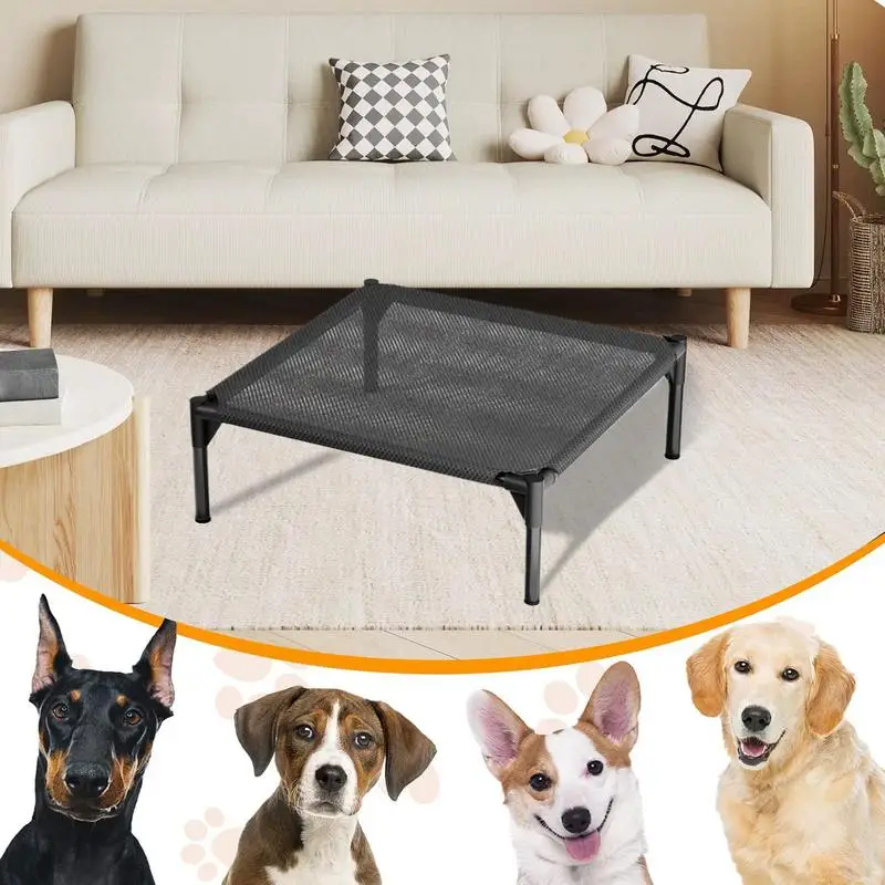 

Outside Dog Bed Elevated Outdoor Dog Cot Waterproof Breathable Cooling Cushion Anti-Slip Washable Crate For Indoor Winter